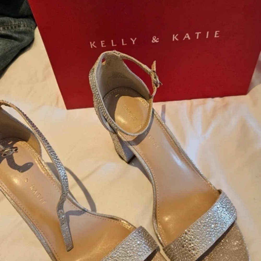Kelly & Katie Glittering Silver Heels